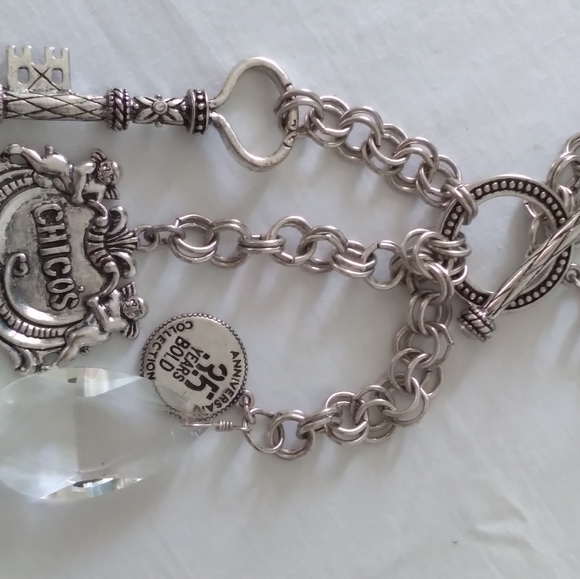 Chico's double strand silver tone key necklace 28" - Picture 9 of 10